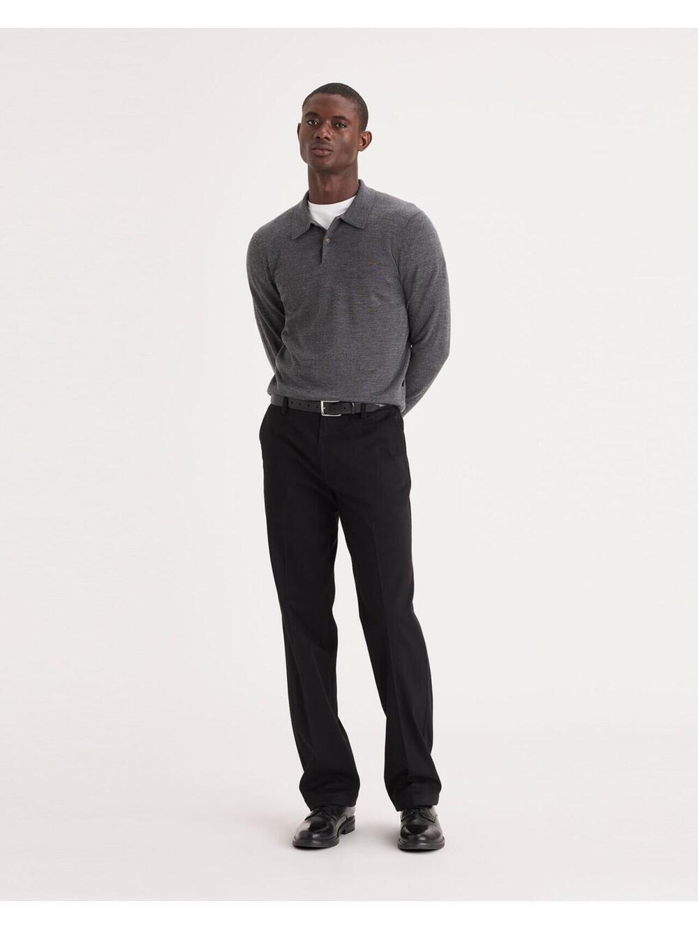 Dockers Easy Khakis, Classic Fit Dress Pants dark gray black